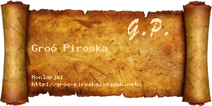 Groó Piroska névjegykártya